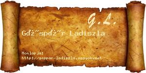 Gáspár Ladiszla névjegykártya